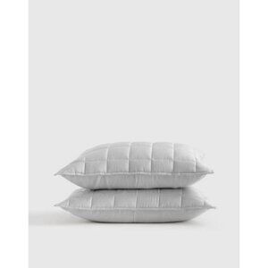 NWOT Quince Bamboo Box Quilted Sham Set – Standard, Light Grey (2 Shams)